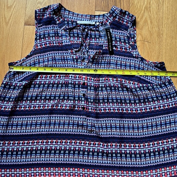 💲8️⃣ Violet & Claire NEW Multicolor Tank V Neck with Buttons Size 1X Polyester - Picture 6 of 9